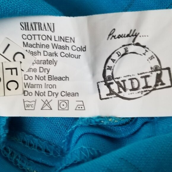 Shatranj Kurta Size L Lightweight Linen Cotton Tunic Top Pullover Abstract Print - Picture 6 of 8